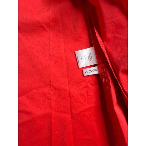7th Avenue Design Studio New York & Company Red Button-Up Shirt With Ruched Fron - Picture 4 of 7